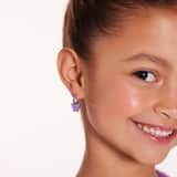 Little Miss Fabulous stainless steel oorbellen met vlinder violet