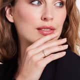 14 karaat gouden ring solitair vierkant diamant(0,025ct)