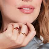Stainless steel goldplated ring met zirkonia voor dames