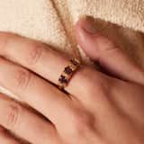 Stainless steel goldplated ring met zirkonia voor dames