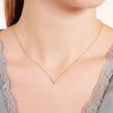 Zilveren ketting goldplated v met zirkonia voor dames