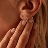 Zilveren oorknoppen zirkonia ketting voor dames