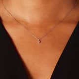 14 karaat witgouden collier solitair diamant (0,025ct)