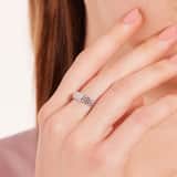 Zilveren ring schakel zirkonia