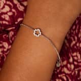 Silbernes Armband Blume Zirkonia