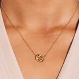 Stainless steel goldplated ketting met hanger surinaamse mattenklopper voor dames