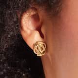 Stainless steel goldplated oorknoppen surinaamse mattenklopper voor dames