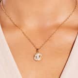 Stainless steel goldplated ketting met hanger met kristal voor dames