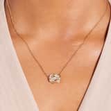 Stainless steel goldplated ketting met hanger met kristal voor dames