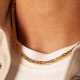 Gerecycled zilveren goldplated herenketting met koningsschakel