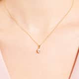 Zilveren goldplated ketting met hanger met zirkonia voor dames