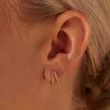 Zilveren goldplated oorknoppen met zirkonia voor dames