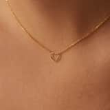Zilveren goldplated ketting met hanger hart voor dames