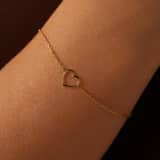 Zilveren goldplated armband hart voor dames