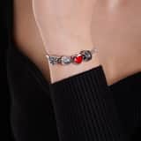 Stainless steel bedel hart rood