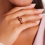 Stainless steel goldplated ring met zirkonia voor dames