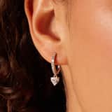 Zilveren sieradenset ketting en oorringen hart zirkonia