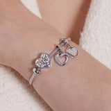 Hängender Charm aus 925er Silber, Herz mit Zirkonia