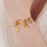 Zilveren goldplated hanger hart met sleutel met zirkonia voor dames