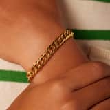 Stainless steel goldplated kinderschakelarmband