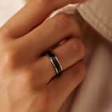 Stainless steel ring mat zwart