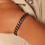 Stainless steel armband gourmet met antique finish
