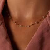 Stainless steel goldplated kralenketting voor dames