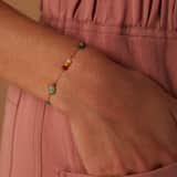 Stainless steel goldplated kralenarmband voor dames