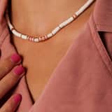 Stainless steel goldplated kralenketting voor dames