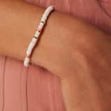 Goldfarbenes Armband aus Edelstahl, Weiß und Rosa