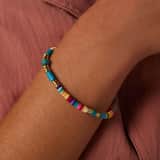 Stainless steel goldplated kralenarmband voor dames
