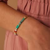 Stainless steel goldplated kralenarmband voor dames