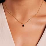 Stainless steel goldplated ketting met hanger met zirkonia voor dames