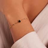 Stainless steel goldplated fantasiearmband met zirkonia voor dames