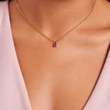 Stainless steel goldplated ketting met hanger met zirkonia voor dames