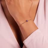 Stainless steel goldplated armband vintage paars