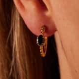 Stainless steel goldplated oorknoppen met zirkonia voor dames