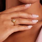 Stainless steel goldplated ring met zirkonia voor dames