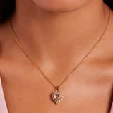 Stainless steel goldplated ketting met hanger hart voor dames