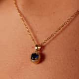 Stainless steel goldplated ketting met hanger met zirkonia voor dames