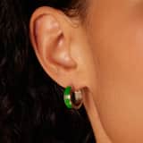 Stainless steel oorbellen groen met zirkonia