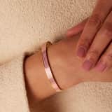 Armreif aus Edelstahl, vergoldet, mit Rosa