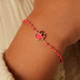 Armband aus 925er Silber, vergoldet, Minnie Mouse, Rot