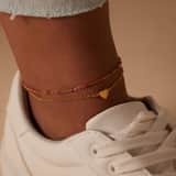 Stainless steel goldplated enkelbandje hart voor dames
