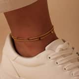 Stainless steel goldplated enkelbandje voor dames
