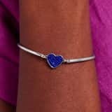 Armband aus Edelstahl, Herz mit Kristall, Saphirblau