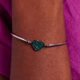 Armband aus Edelstahl, Herz mit Kristall, Smaragdgrün