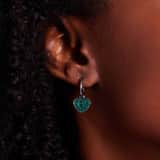 LivLiv stainless steel oorringen hart met kristal emerald voor dames