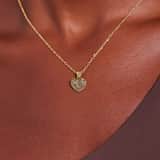Stainless steel goldplated ketting met hanger hart met colorado kristal voor dames