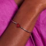 Stainless steel armband hart met kristal red velvet